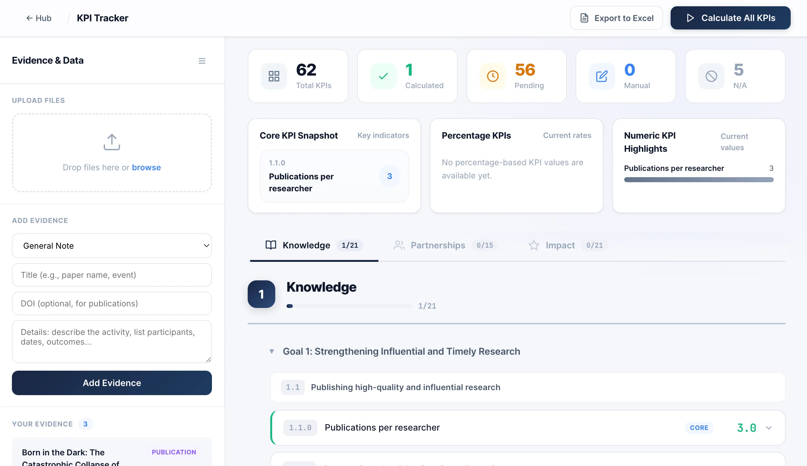 An agentic KPI tracker dashboard